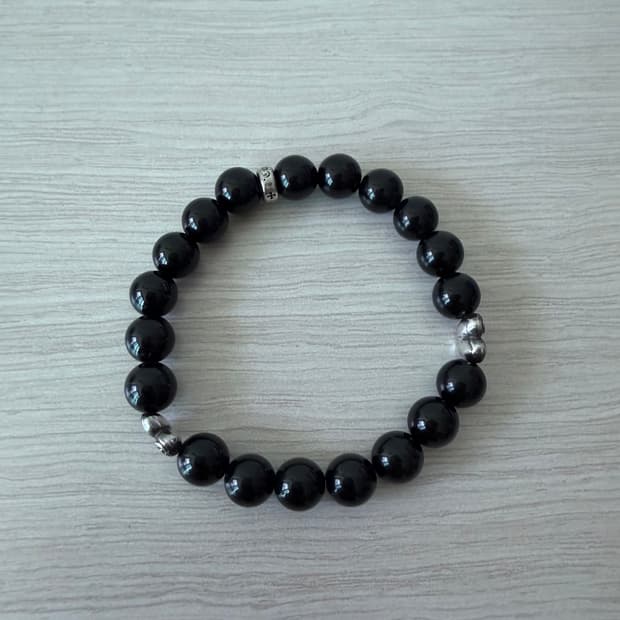 크롬하츠 하트 오닉스 비즈팔찌 6mm