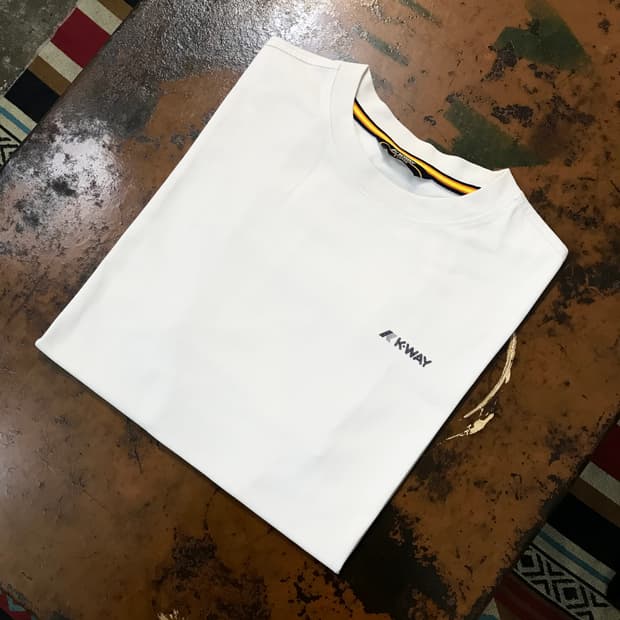 K way 까웨 백프린팅 화이트 숏 슬리브 남성 105 110 사이즈