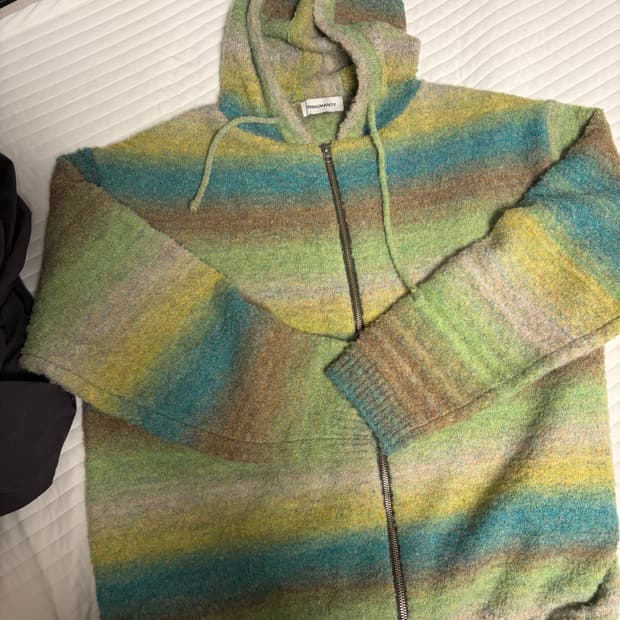 99 9휴머니티 니트집업 그린 3사이즈