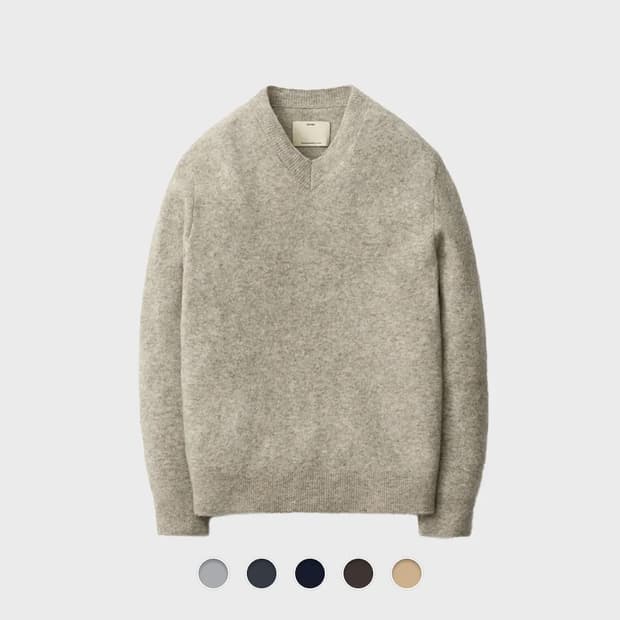 포터리 컴포트 브이넥 라이트그레이