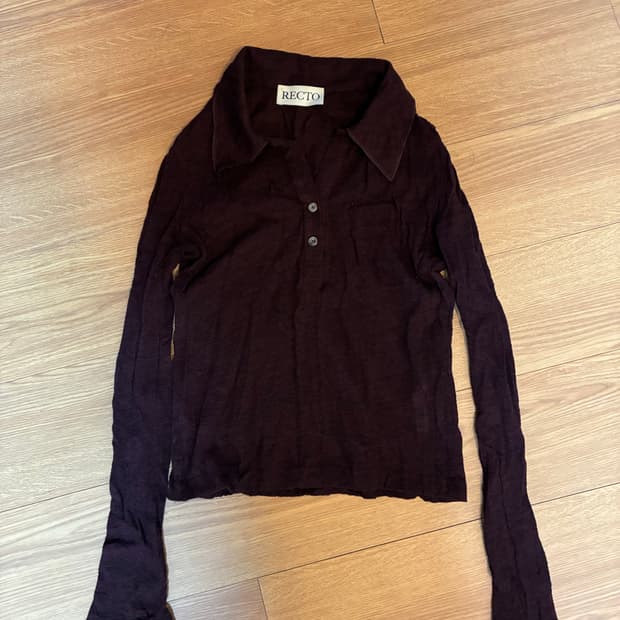 렉토 크리즈 울 저지 폴로탑 버건디 S사이즈