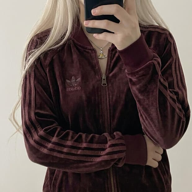 [레전드매물✨] 아디다스 버건디 벨벳 트랙탑 져지세트