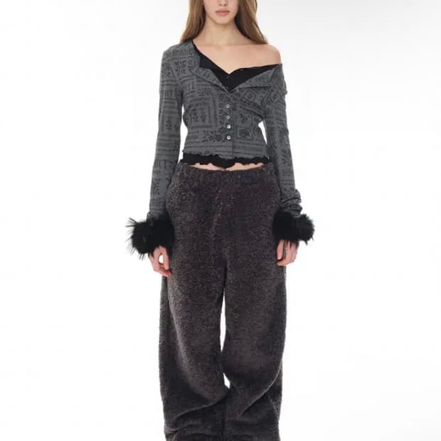 TMT 투머치택스 플리스 스웨트 팬츠 차콜