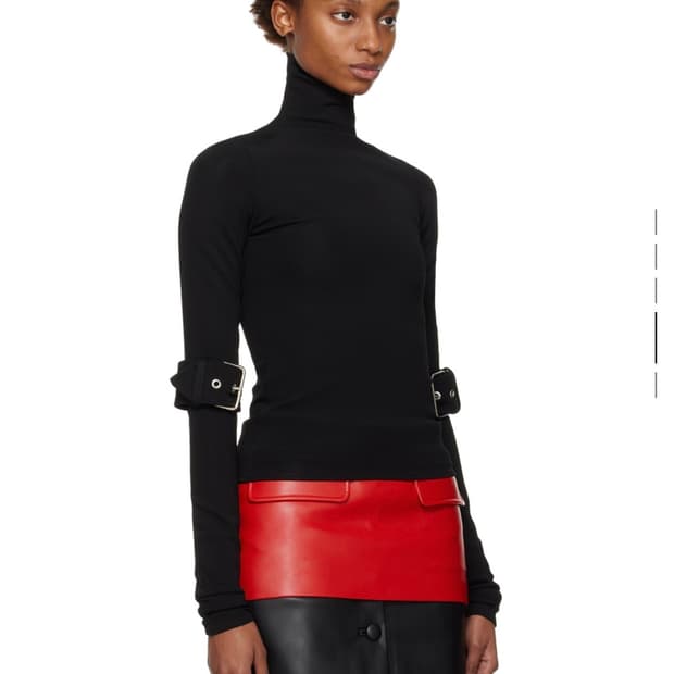 MAXIMILIAN DAVIS 벨트 터틀넥 탑