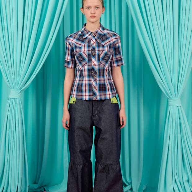 헤레틱 버튼 볼륨 팬츠 인디고 2사이즈