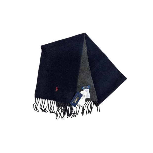 새상품 폴로 랄프로렌 리버시블 네이비 그레이 머플러 목도리 스카프