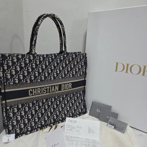 디올 북 토트 백 L Size