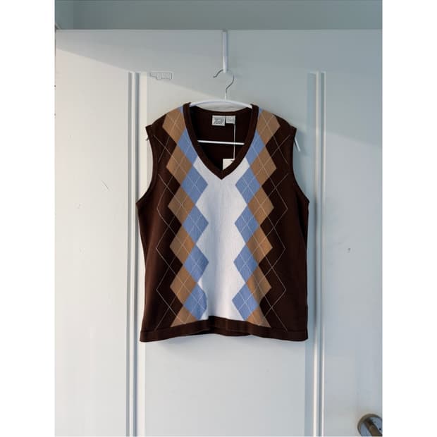 아가일패턴 빈티지 니트 베스트