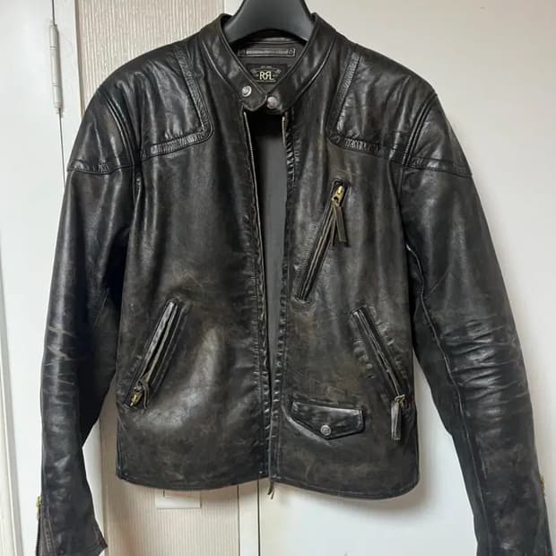 (새상품) rrl 더블알엘 모토레더자켓 m사이즈