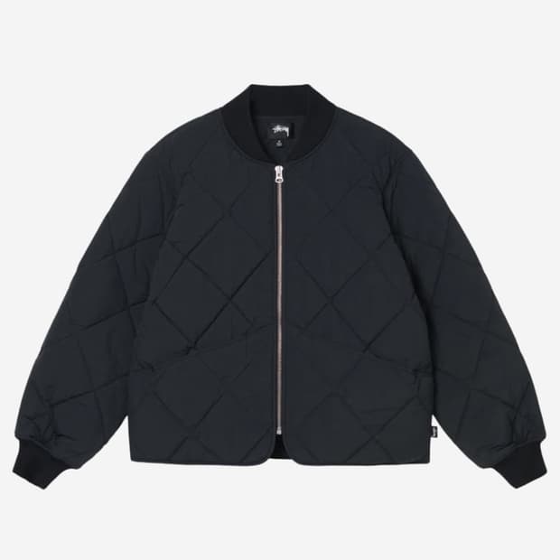 스투시 다이스 퀄티드 라이너 자켓 블랙 L