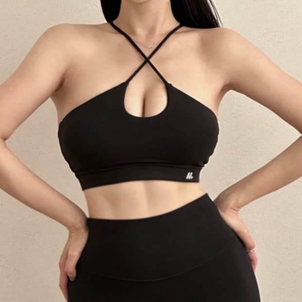 Monpeach 넥 크로스 X 브라탑