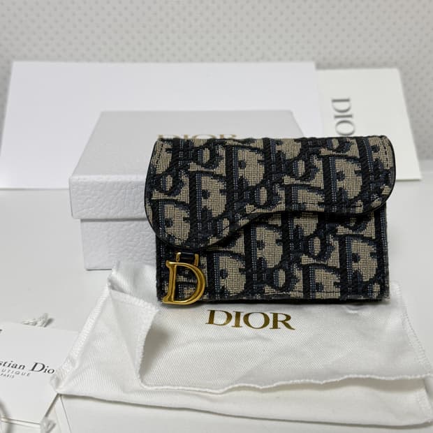 디올 오블리크 새들 카드지갑/반지갑