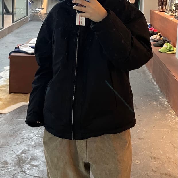 라퍼지스토어 블랙 리버시블 퍼 자켓 H283