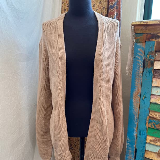 STRANGE HEAVEN 베이지 니트 오픈가디건(M)