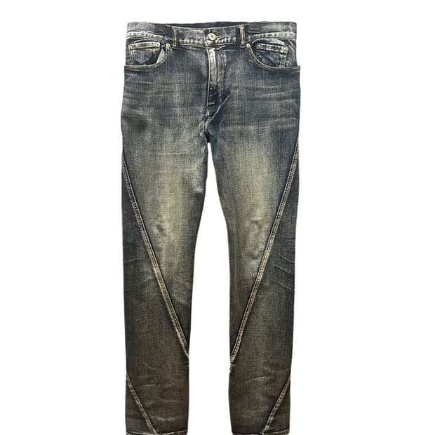 넥스트도어립스 트위스티드 팬츠 미드블루