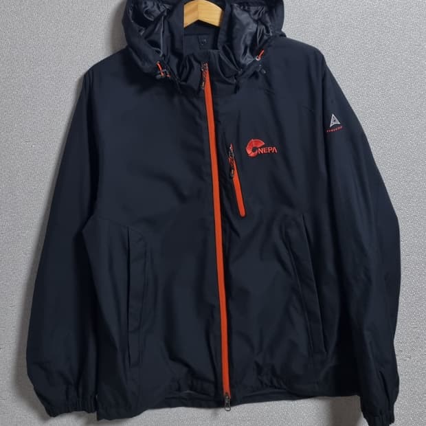 M ) 네파 블랙 이중지퍼 바람막이