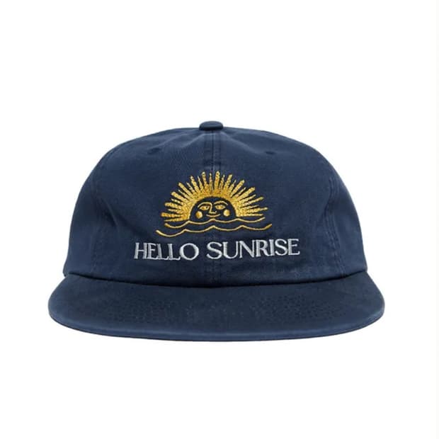 헬로선라이즈 워시드 투톤 로고 캡 네이비 