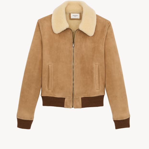 [라이즈 앤톤님 착용] 생로랑 25AW 램레더 스웨이드 시어링 자켓