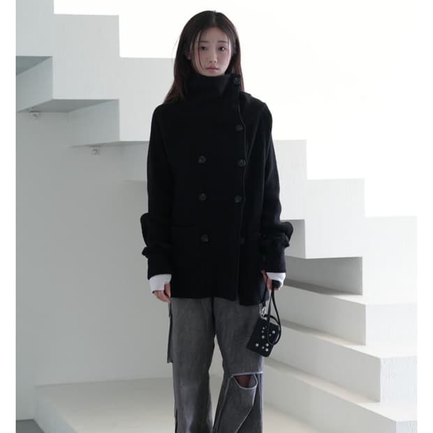 인앤양하모니 더블버튼가디건 BLACK