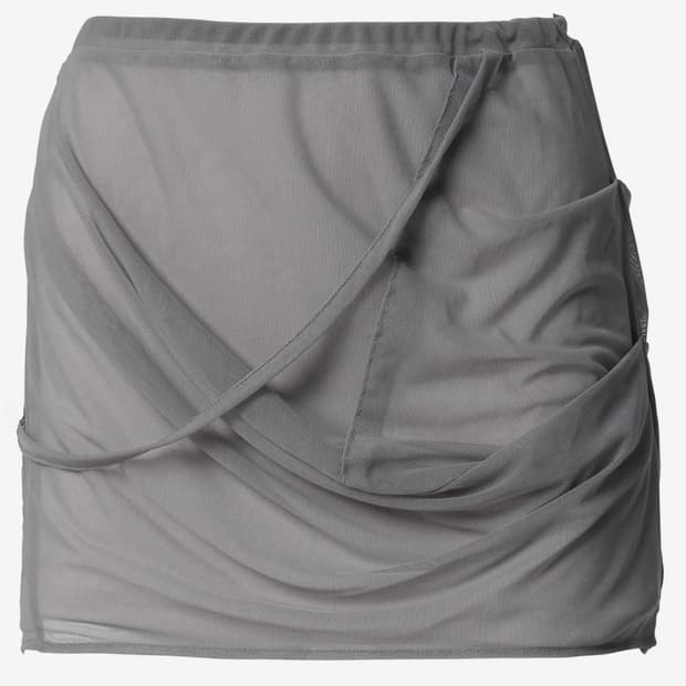 Draped Mesh Layered Mini Skirt (FL-265_G