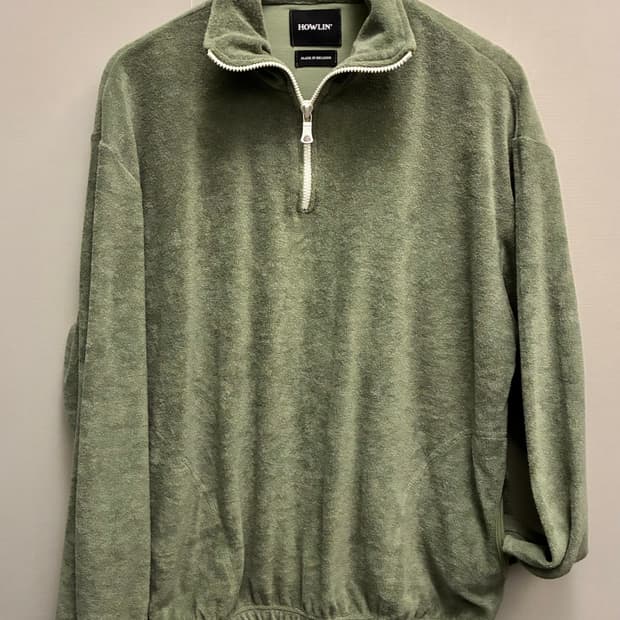 (M/100)HOWLIN 하울린 허모호사 테리코튼 하프집업 반집업