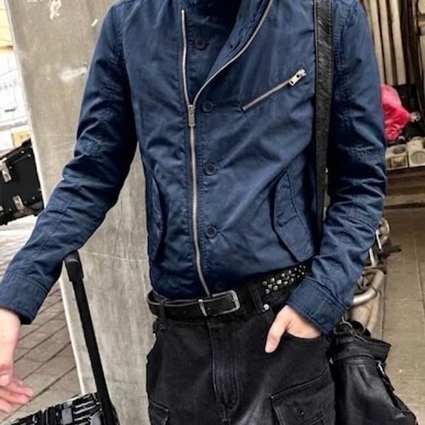 Solid Homme Asymmetrical Zip Button Jack