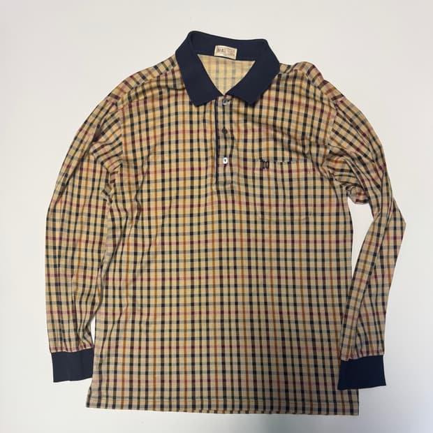 닥스 daks 체크 클래식 긴팔 카라 티셔츠 M~L