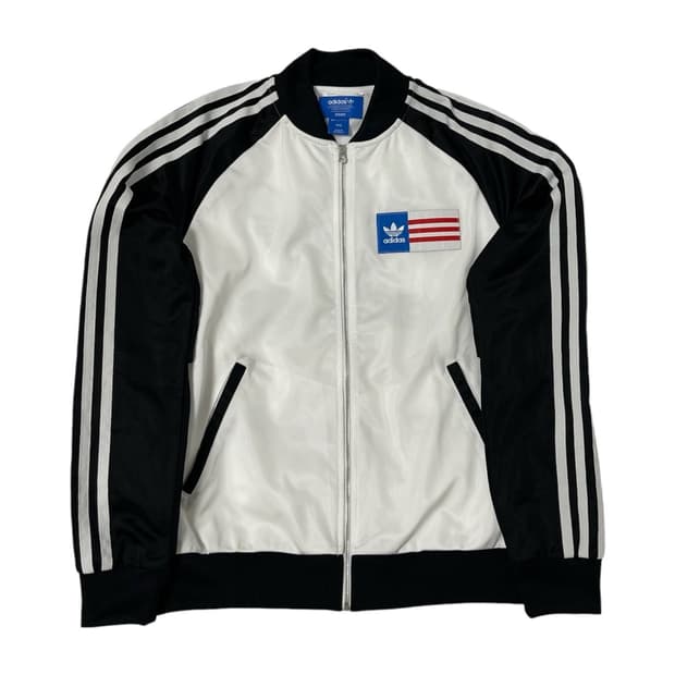 아디다스 빈티지 플레네터리 파워 슈퍼걸 트랙탑 검흰 블랙 화이트 져지