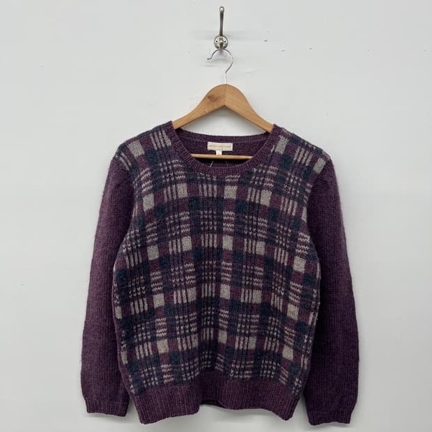 브룩스브라더스 체크 패턴 니트 여L