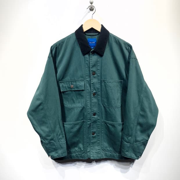 빔즈(BEAMS)데님 커버올 자켓 그린