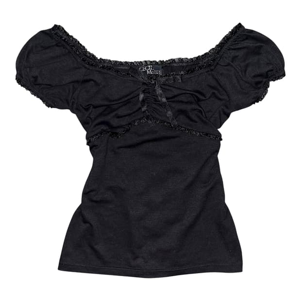 CECIL McBEE 세실맥비 레이스 아일렛 블라우스 갸루키치y2k펑크