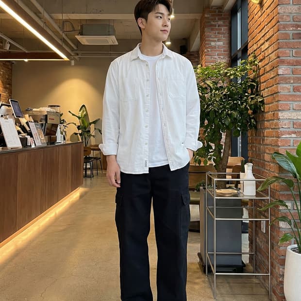 Series 시리즈 루즈핏 화이트 셔츠_100