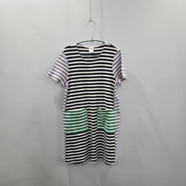 코스 여아 스트라이프 반팔티 원피스 6/8Y