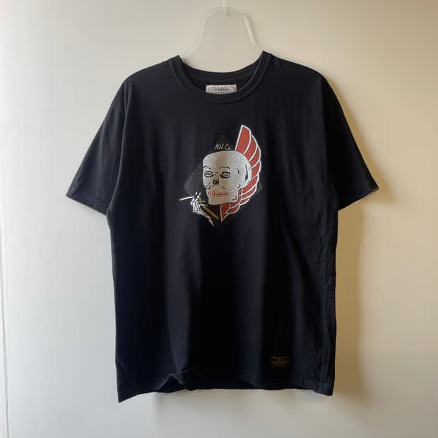 네이버후드 스컬 스모크 반팔 티셔츠