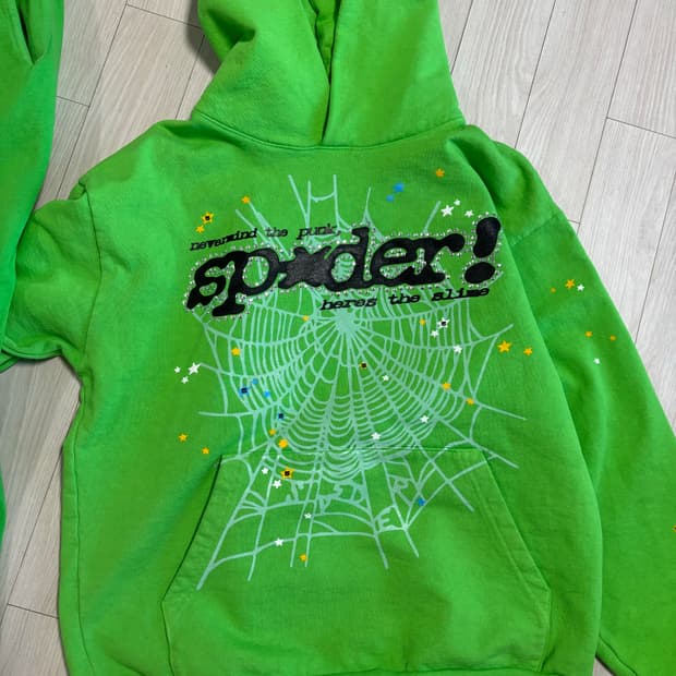 Sp5der punk 그린 셋업 L