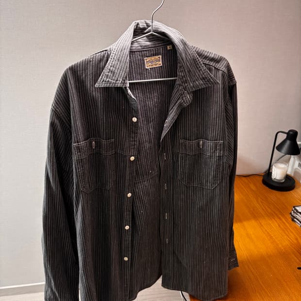 슈가케인 세로 스트라이프 워크셔츠