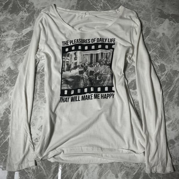 (Lowrys farm)u neck printing sleeve t