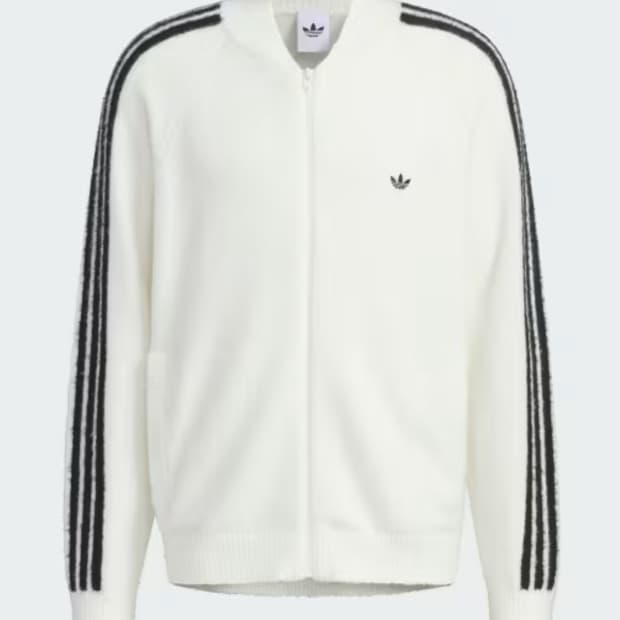아디다스 흰검 뽀실이 니트 트랙탑 집업 