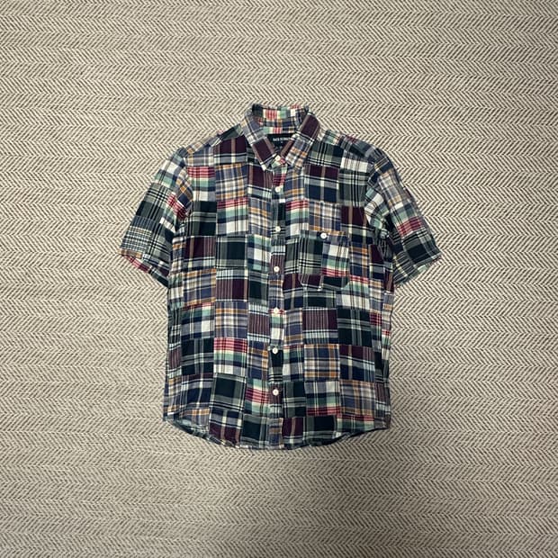 BACK NUMBER india made patchwork shirt