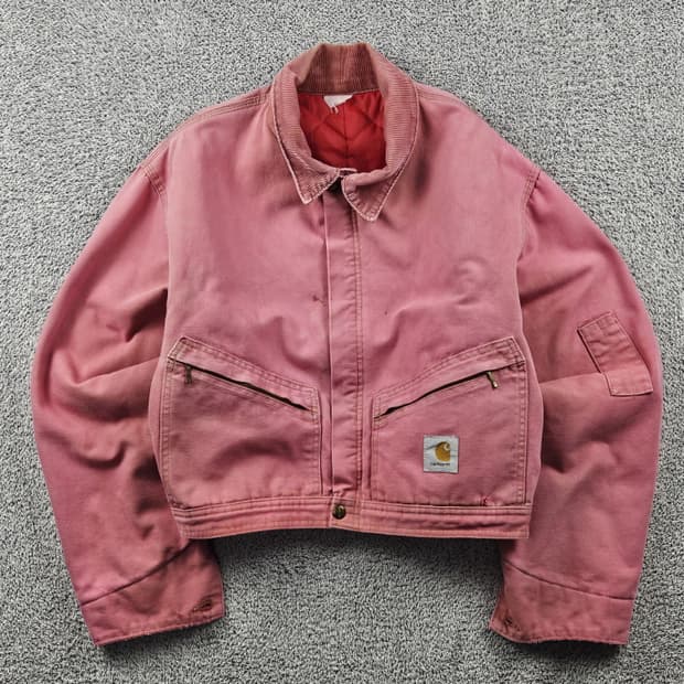 칼하트 커버올 핑크다잉 크롭 커스텀 자켓 ( L ) / 10597