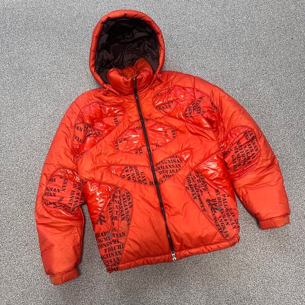 코오롱 오렌지 후드 패딩