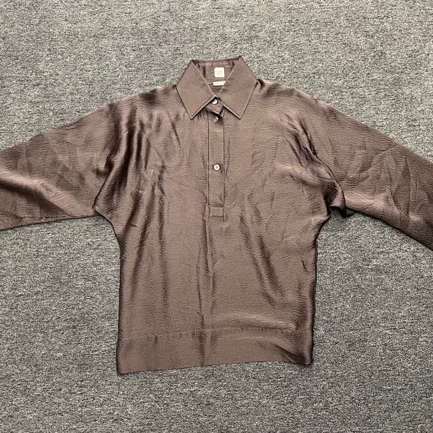 [55] 에르메스 브라운 실크 셔츠 34