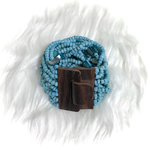 빈티지 민트 보헤미안 오리엔탈 우드 팔찌