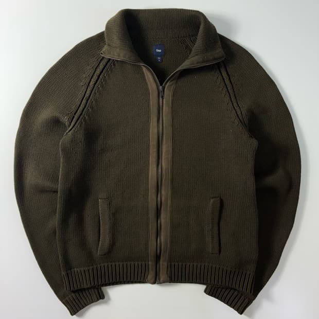 Gap  갭 00,s 다크 브라운 니트 집업 