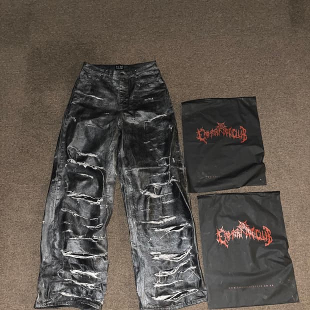 에모스탠스클럽 멀티 디스트레스트 코팅진 블랙 1사이즈