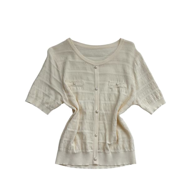 레이스 펀칭 반팔 T