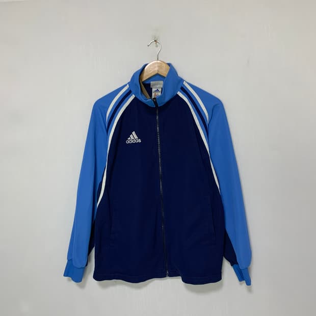 아디다스 네이비/스카이블루 트랙탑 빈티지 져지 체육복 M
