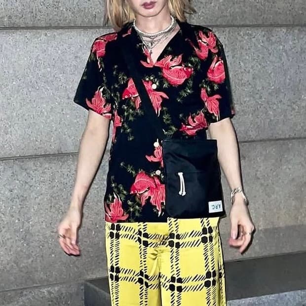 빈티지 금붕어 하와이안 셔츠 M (90~95정도)