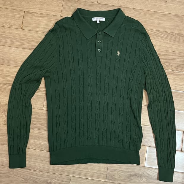 U.S. polo assn 꽈배기 카라 니트 100