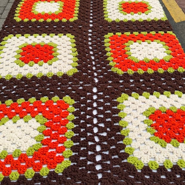 빈티지 소품 USA 크로셰 블랭킷